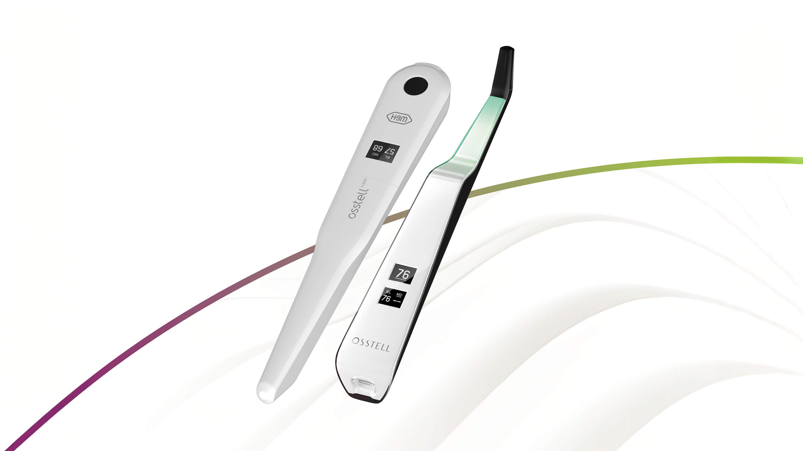 W&H präsentiert Neuheiten zur Messung der Implantatstabilität: Osstell Classic (l.) und Osstell Beacon (r.).