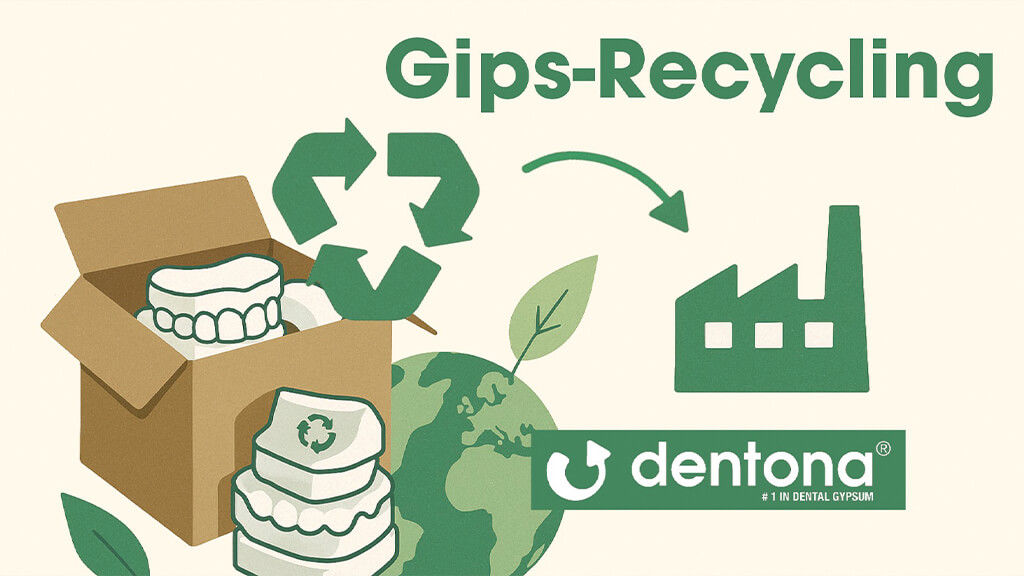 Mit einem Service zum Recycling von Gipsabfällen unterstreicht dentona den Einsatz für Nachhaltigkeit.