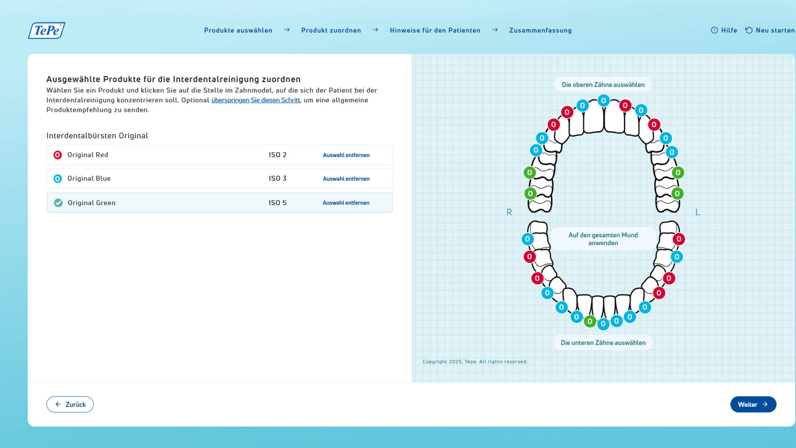 Digitales Empfehlungstool von TePe